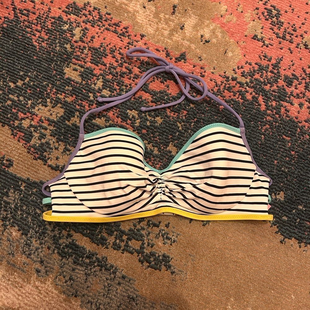 Victoria's Secret Colorful Trim Bikini Top